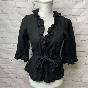 Black Ruffled Women's Jacket